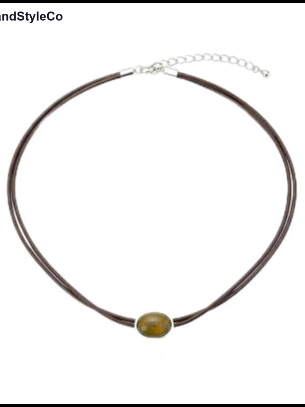 Vintage Layered Pendant Necklace Set with Brown Beads and Leather Choker
